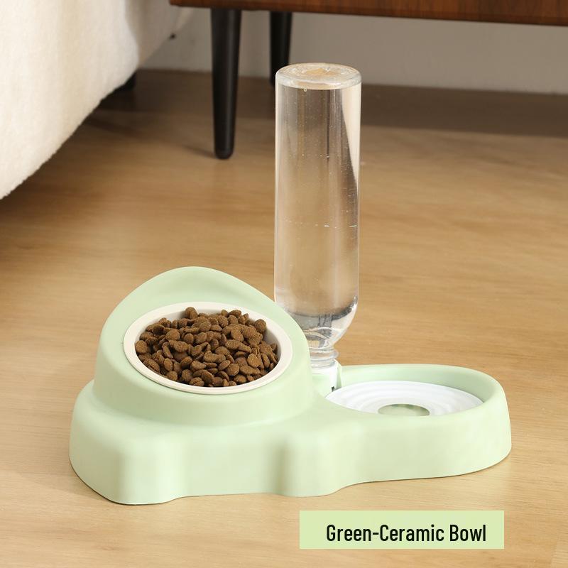 Dual-Use Ceramic Pet Feeder & Water Dispenser for Cats and Dogs