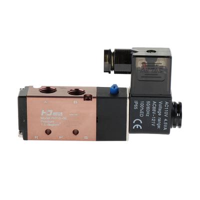 8 AC220V Electromagnetic Valve Two-Position Five-Way Solenoid Valve Aluminum Alloy High Sensitivity with Copper Coil 4V110-06 Pt1