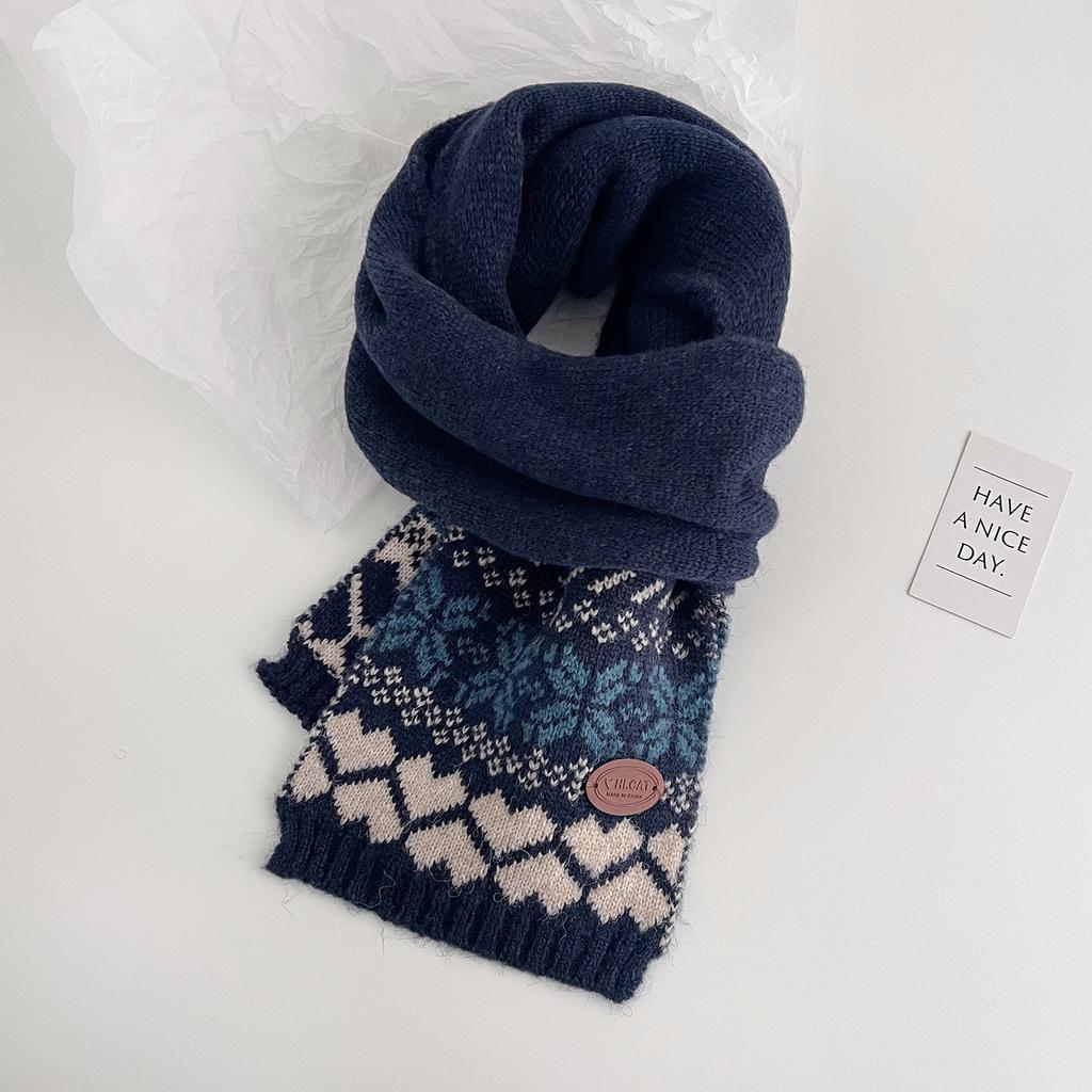 Korean Christmas scarf new atmosphere autumn and winter with Fair Island style thickened warm versatile scarf