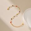 K Gold Plated Multicolor Glass Crystal Pearl Bracelet For Women
