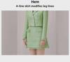 2024 Autumn/Winter Plaid Double-Breasted Short Top & A-Line Tassel Skirt Set