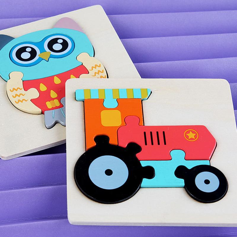 Wooden Kid Toy Cartoon 3D Children Puzzle Toys Intelligence Kids Jigsaw Toy Montessori Educational Learning Toys
