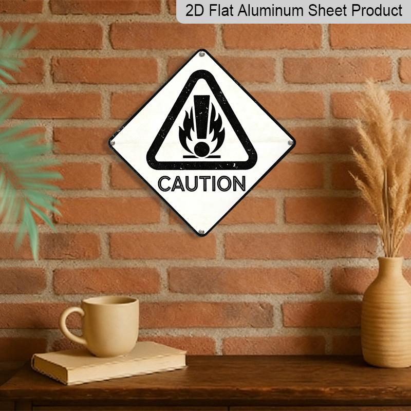 2D Flat - 1pc, Featuring A Fire Hazard Theme, Designed As A Warning Decoration Gift for Industrial Sign Enthusiasts. This Vintage Metal Aluminum