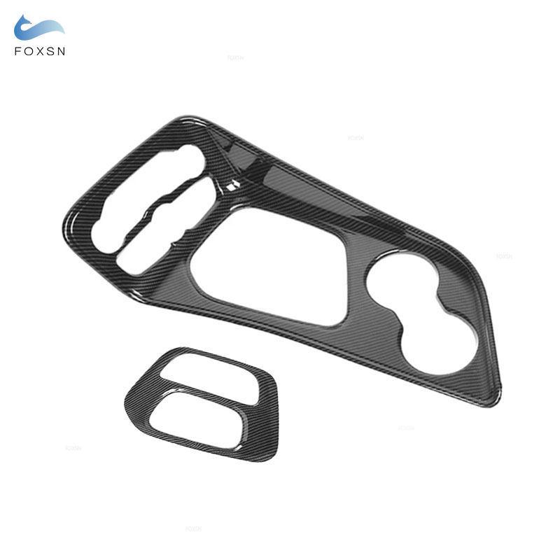 Voor Dodge Challenger 2015- LHD ABS Koolstofvezel Stijl Auto Middenconsole Schakelpook Paneel Bekerhouder Cover Frame Trim