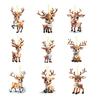 Yousheng 2D Flat Reindeer Car Rear View Mirror Charm Acrylic Cartoon Elk Christmas Tree Hanging Ornament Auto Interior Accessories for Window Wall