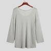 Spring Autumn Men Pullover Sweater V-Neck Long Sleeve Solid Color Knitted Tops Hollow