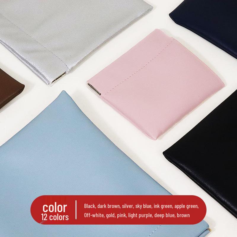 Waterproof PU Leather Makeup Bag with Snap Closure - Portable Storage & Coin Purse