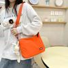 Canvas Bag Women'S Large-Capacity Simple Casual Versatile Commuter Messenger Bag Student Class Shoulder Bag