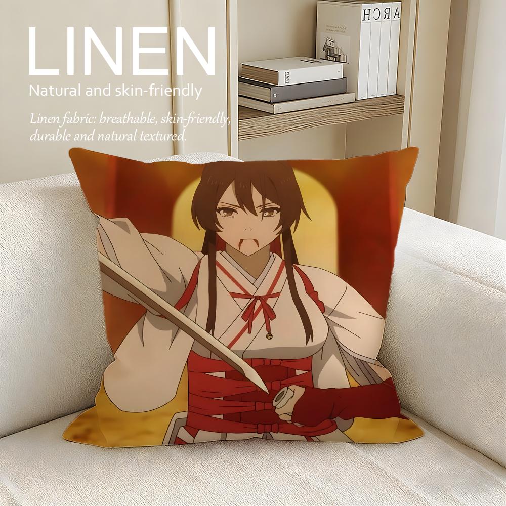 Action Hells Paradise Jigokuraku Cushion Cover Pillowcase Set Pcs x x Breathable Washable Sofa Cushion Cover