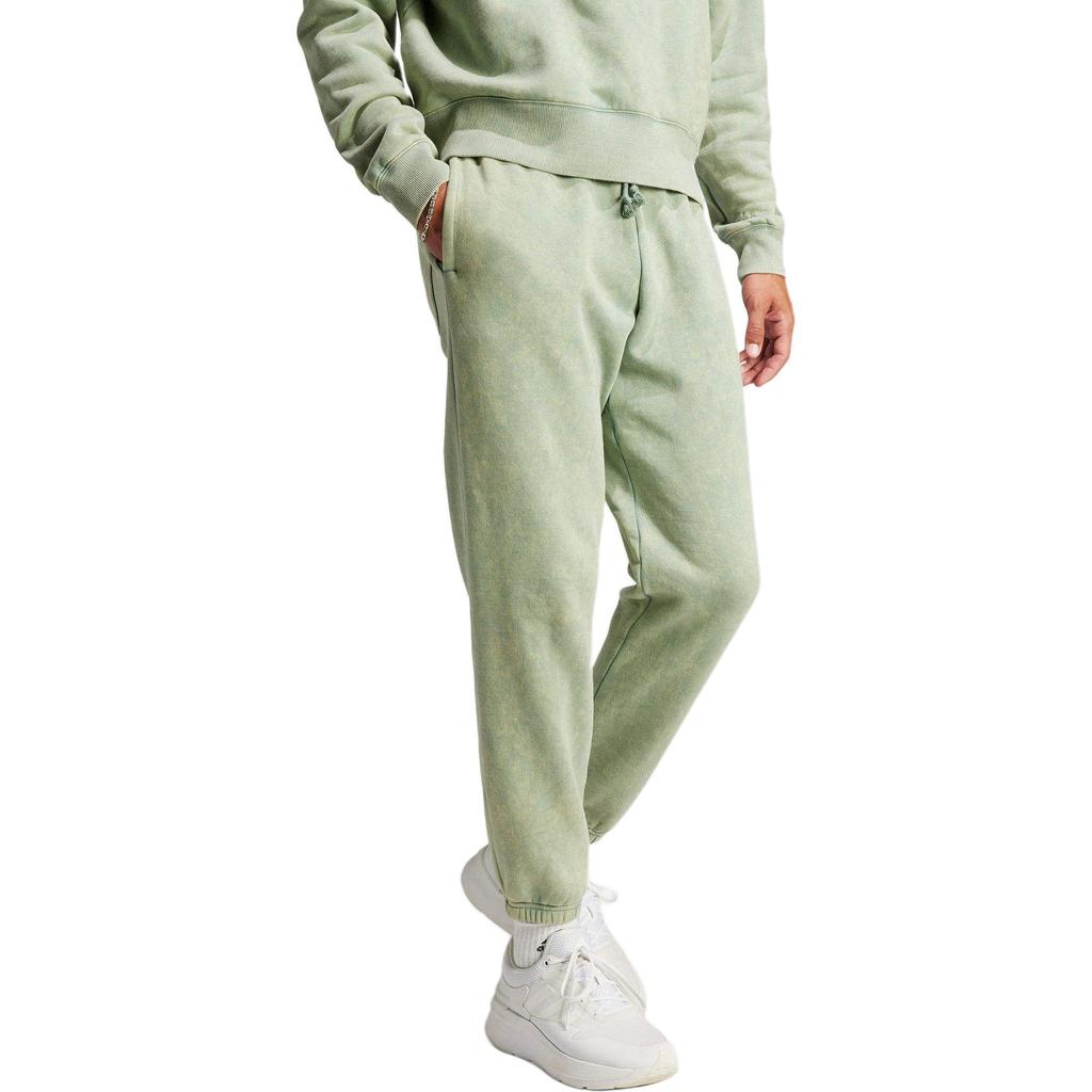 Adidas Solid Color Lace-Up Logo Casual Pants Men Bottoms Green IK4269