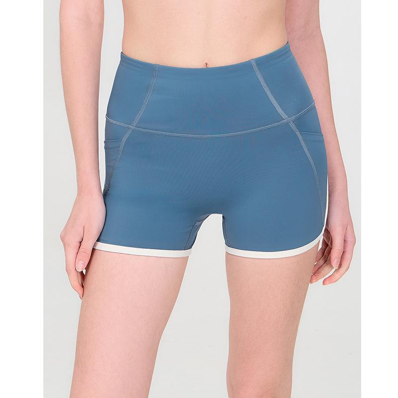 

Color Block Tummy Control Yoga & Pilates Shorts with Pockets - Spring/Summer Collection Large небо синє кольору