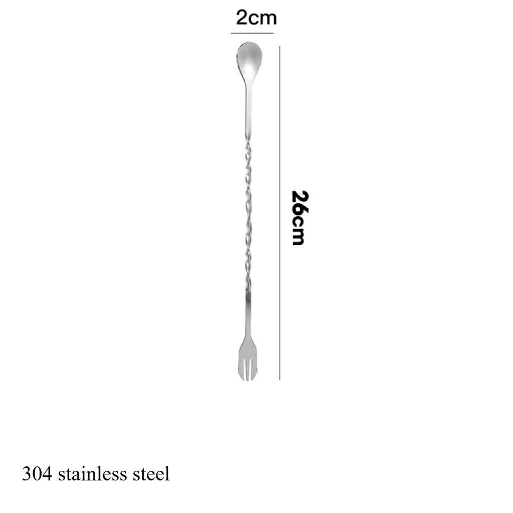 304 Stainless Steel Spoon Spoon Cocktail Bar Spoon Bar Bartender Spoon Milk Tea Stirring Spoon Double Head Bar Spoon Bar Spoon
