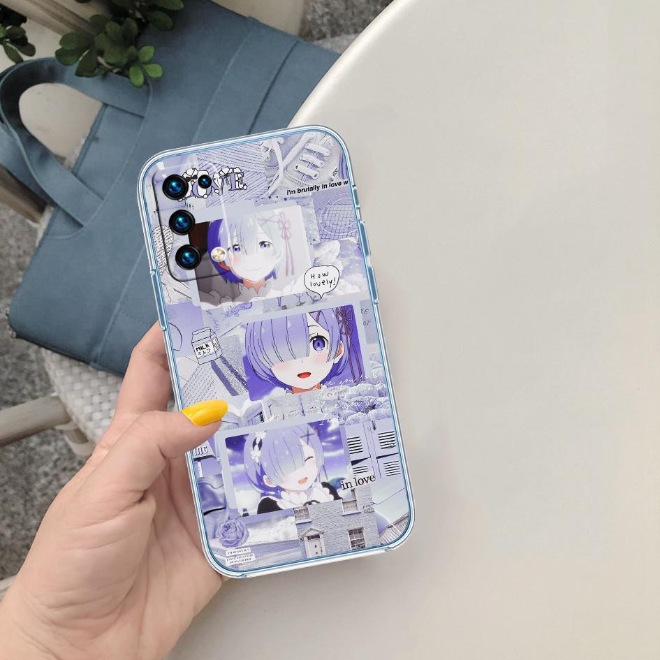 CJ48 Emilia Re Zero Ram Rem Soft Shell Transparent Phone Case for Motorola Moto G7 G8 G9 G84 G85 G73 G24 G15 Z2 Play Power Plus