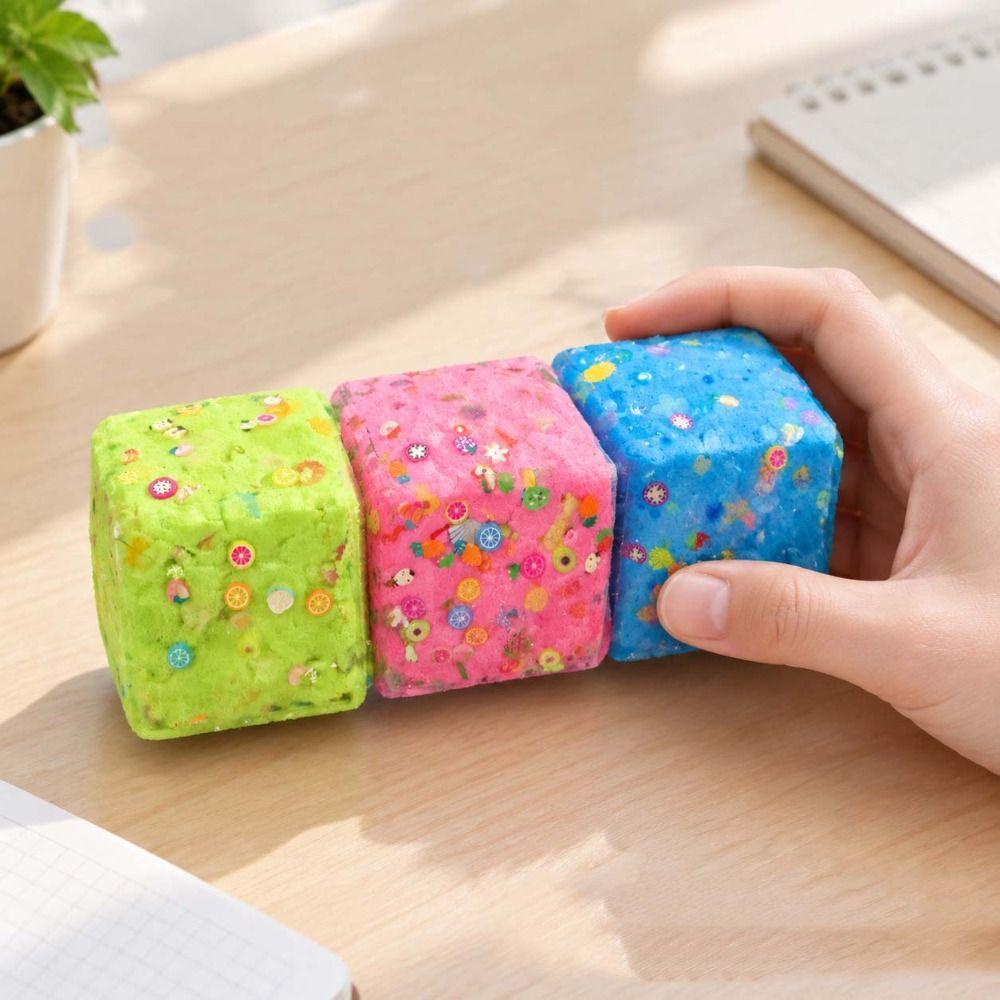 4.4/5.5cm Crunchy Squeezed Cube Building Blocks TPR Fidget Toy Handmade Ball Home Decoration