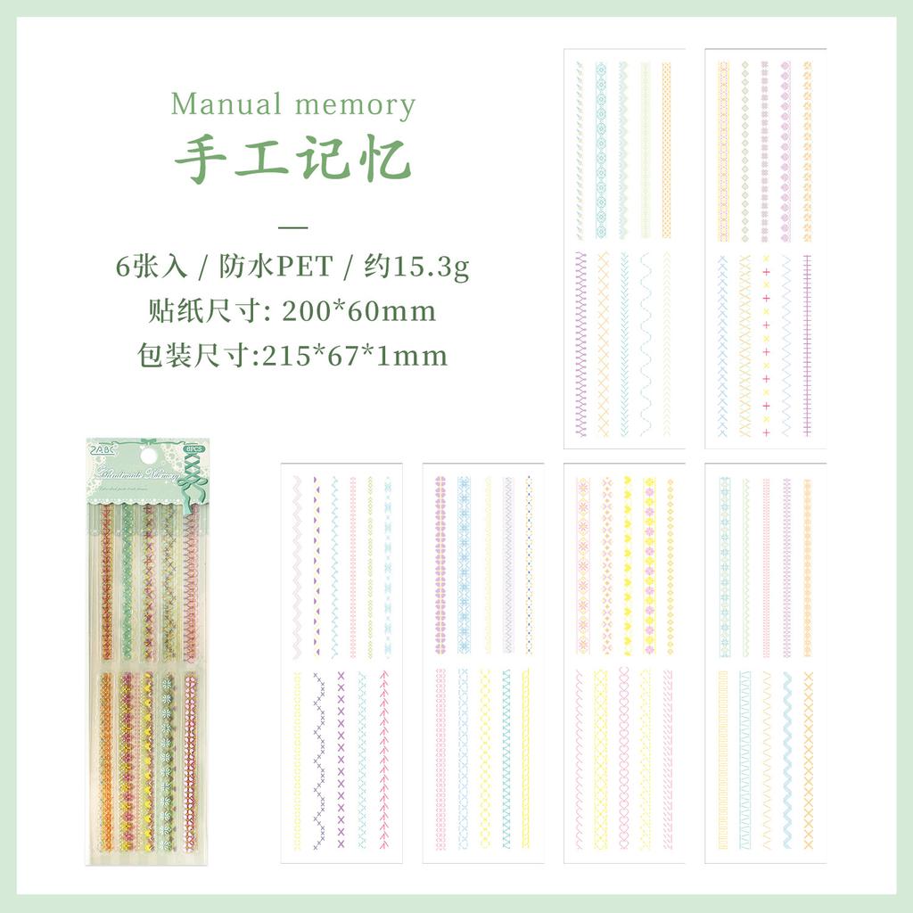 6pcs/lot Kawaii Stationery Stickers Color Card Fundamentals Diary Planner Decorative Sticker Scrapbooking Journal DIY Craft