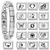 Laser Engraving Eyes Star Music Note Flowers Ball Sun Italian Charm Links Fit 9mm Bracelet Stainless Steel Women DIY Making Gift