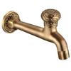 Antique-Style Wall-Mounted Copper Mop Sink Faucet with Quick-Open Single Cold Water Outlet Spout & Angle Valve