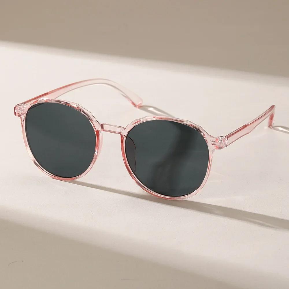 Fashion Vintage Round Sunglasses UV400 Protection Unisex Casual Anti-ultraviolet Simple Frame Eyewear