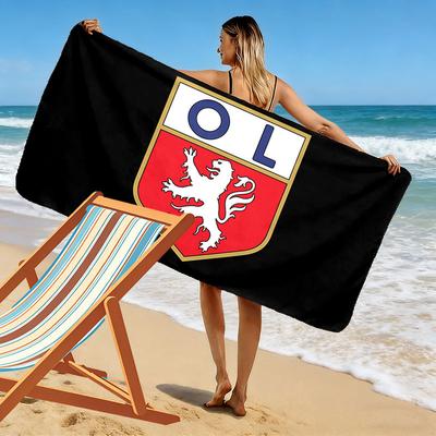 Olympique Lyonnais Print Beach Towel, Large Soft Quick Dry Towel for Beach Camping Swimming