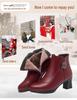 Women's Red Velvet Ankle Boots - 2023 Autumn/Winter Wedding & Banquet Style for Mothers