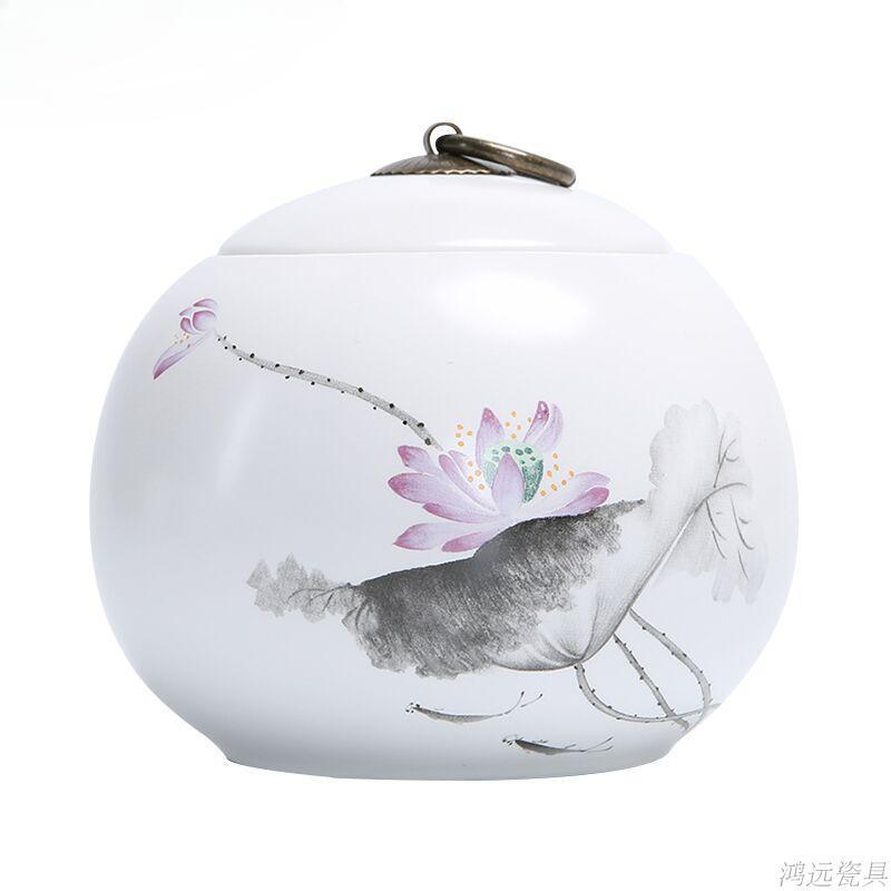 Large Capacity Ceramic Tea Caddy Portable Sealed Travel Tea Jar Candy Coffee Storage Spice Container Tea Boxes Storage Tank
