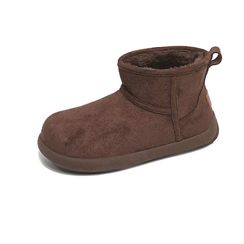 Women's thick bottom winter lightweight warm fur one plush snow boots non-slip wear-resistant casual sports cotton boots board shoes