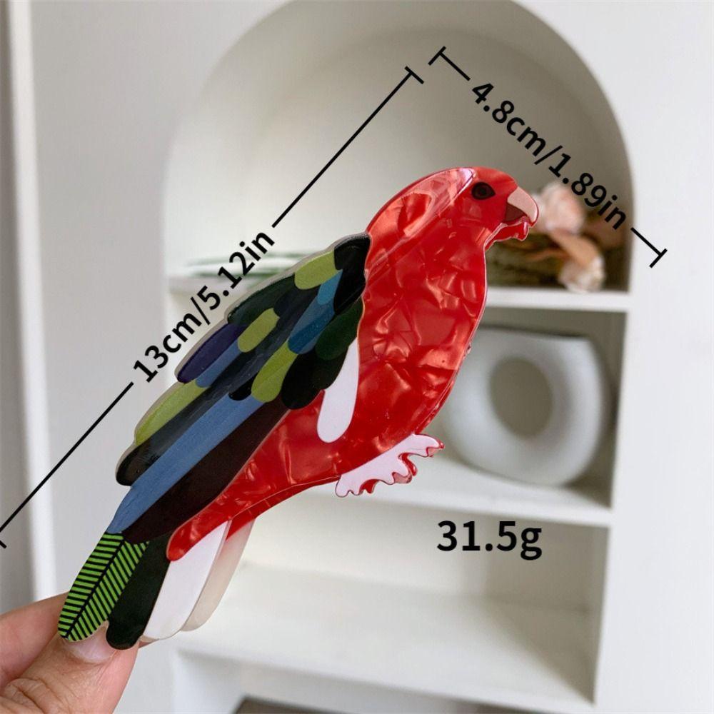Sweet Cute Acetic Acid Hair Claw Grasp Hummingbird Bird Hair Clip Headwear Parrot Cartoon Animal Shark Clip Daily