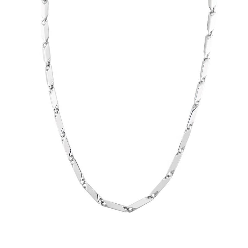 Simple Temperamental Neutral 304L Stainless Steel Prismatic Splicing Necklaces for Daily Adornment