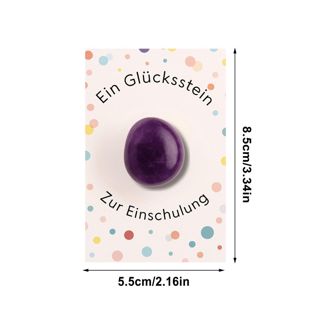 Good Luck Stone with Card natural courage stone Natural Kids Memorial Stones motivational gift for Boys Girls Birthday