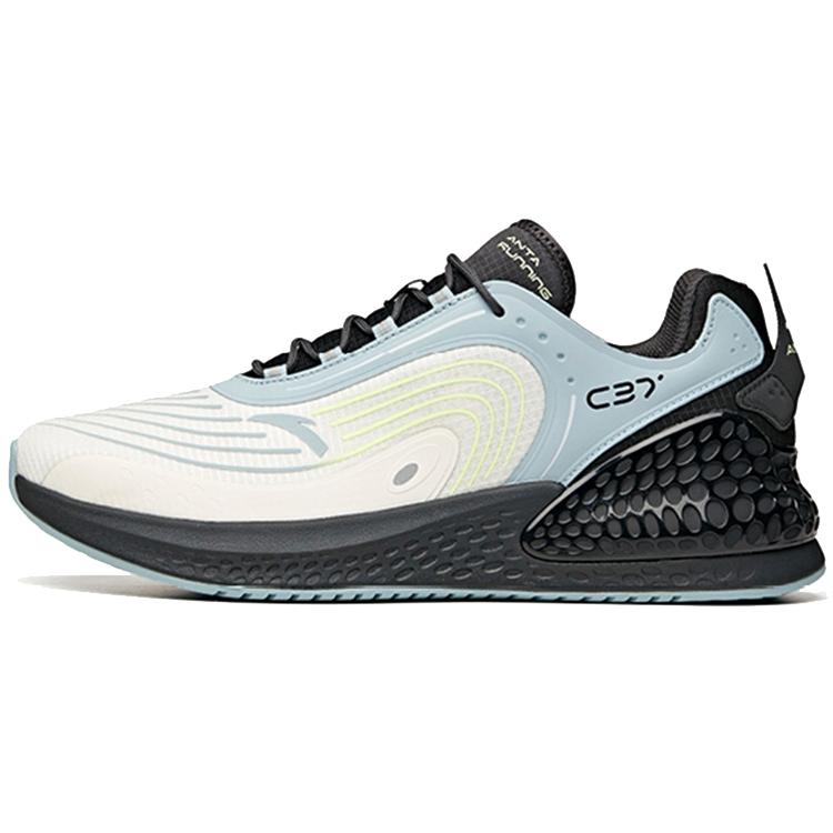 New Anta C37+ Cushioned Anti Slip Wear Resistant Breathable Lightweight Low Top Sprint Running Shoes ] Men's Black Blue 912225537-3