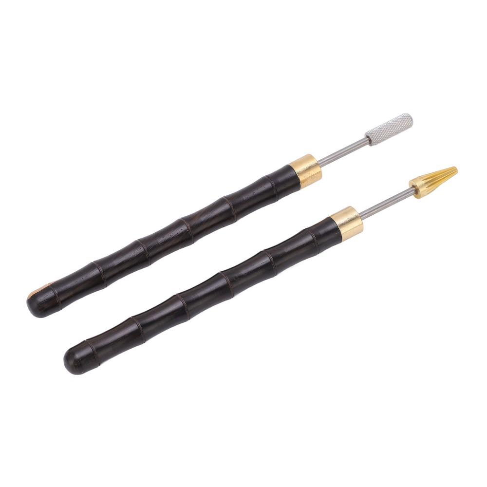 2pcs Sandalwood Handle Leather Edge Dye Pen Leather Edge Roller Pen For Leather Working