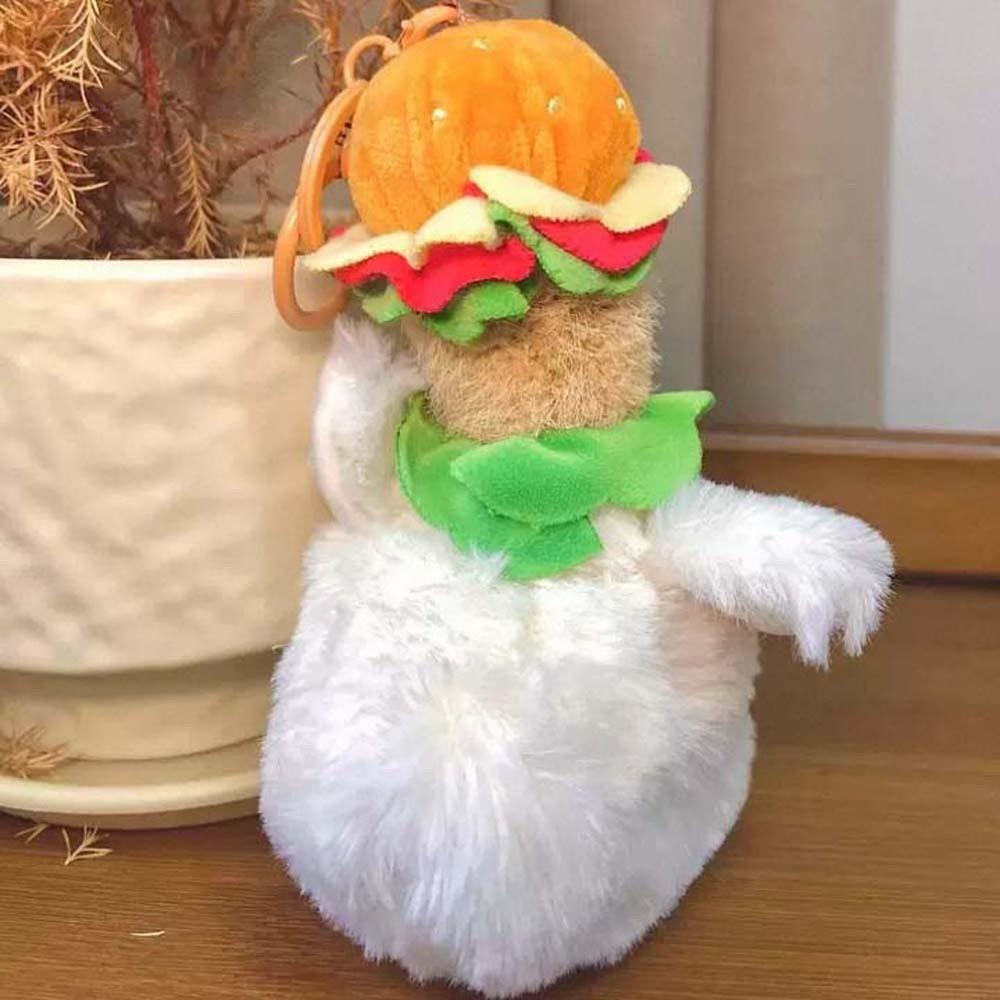 Doll Hamburger Hen Key Ring Simulation Gugu Animal Key Holder  Release Stress