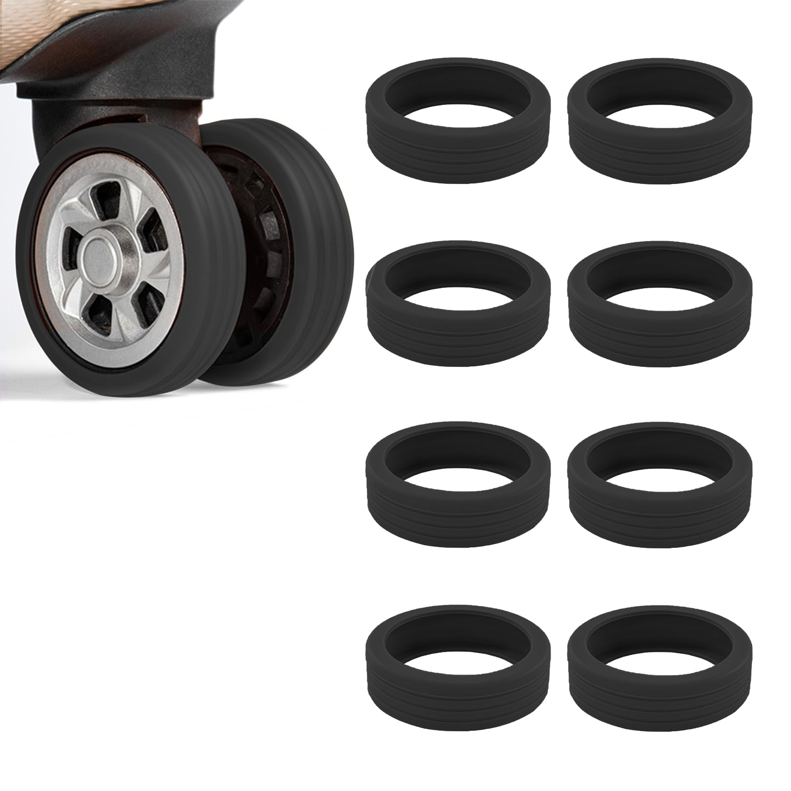 

YFFSFDC чемодан шин комплект силиконовых колес роликов колеса легко царапается катящийся шум багаж наземная переноска для путешествий чехол, 8, чехол, чехол,