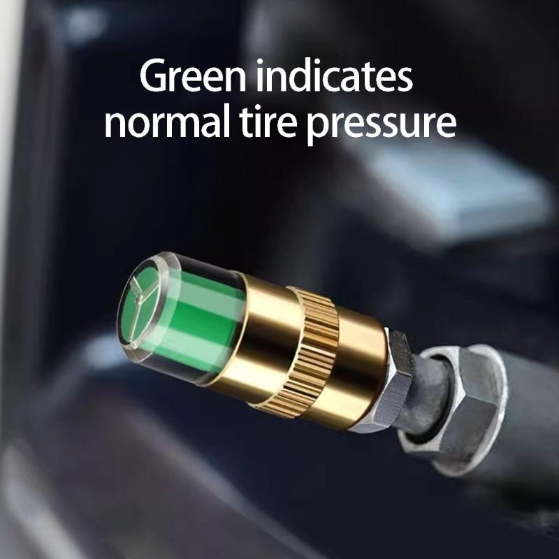 Visual Tire Pressure Indicator Cap for Quick Check with Green Yellow Red Warning Helps Avoid Blowouts Improve Safety on All Vehicles
