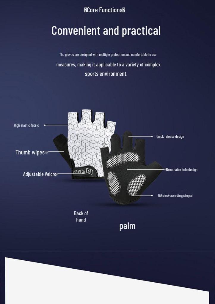 Unisex Half-Finger Cycling Gloves: Shock-Absorbent, Anti-Slip, Sun Protection for Road & Mountain Biking