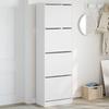 VidaXL Shoe Cabinet 4 Drop-Down Drawers White 60x34x187.5 Cm 3214371