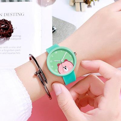 Kinderuhr für Mädchen, Jungen, Kinder, Teenager, Cartoon-Bär, Silikonarmband, Armbanduhr, neue Armbanduhr für Kinder