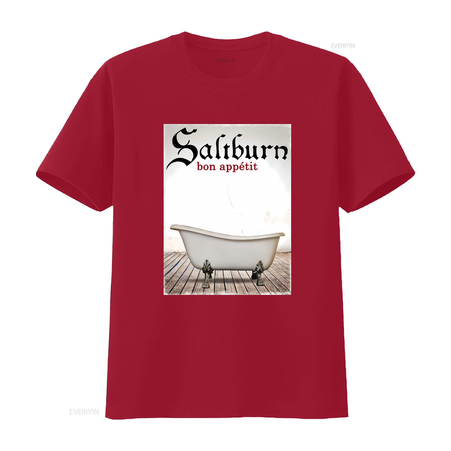 Saltburn  Bon Appétit  T Shirt vintage Washed Slightly Casual Breathable Soft Versatile Stretched fashion graphic S