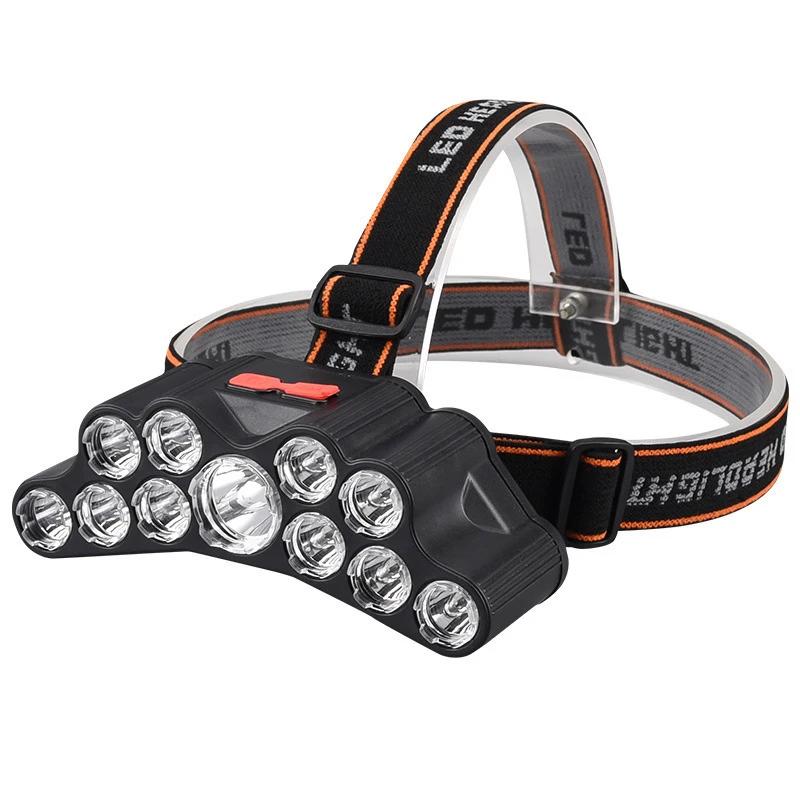 Powerful 5 LED Headlight USB Rechargeable Ultra Bright Headlamp Built-in 18650 Battery Head Torch Outdoor Camping Searchlight