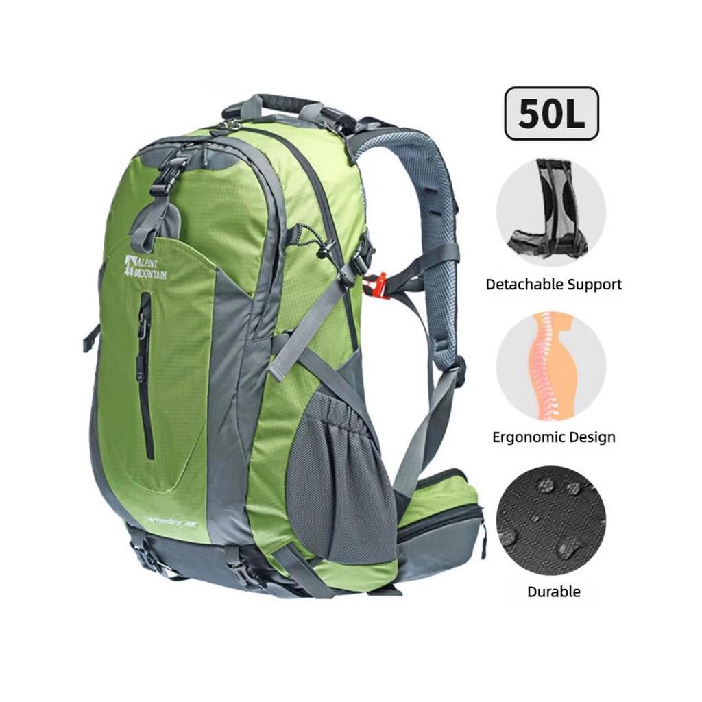 ALPINT MOUNTAIN Hiking Backpack, Outdoor Travel Backpack, 50L, Green
