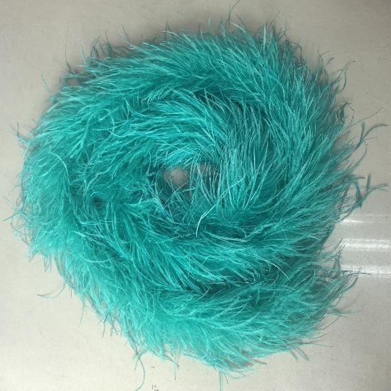 Blue 1PLY Natural Ostrich Feather Boa Fluffy Plume Ribbon Shawl DIY Sewing Trim for Wedding Christmas Party Dress Costume Accessories