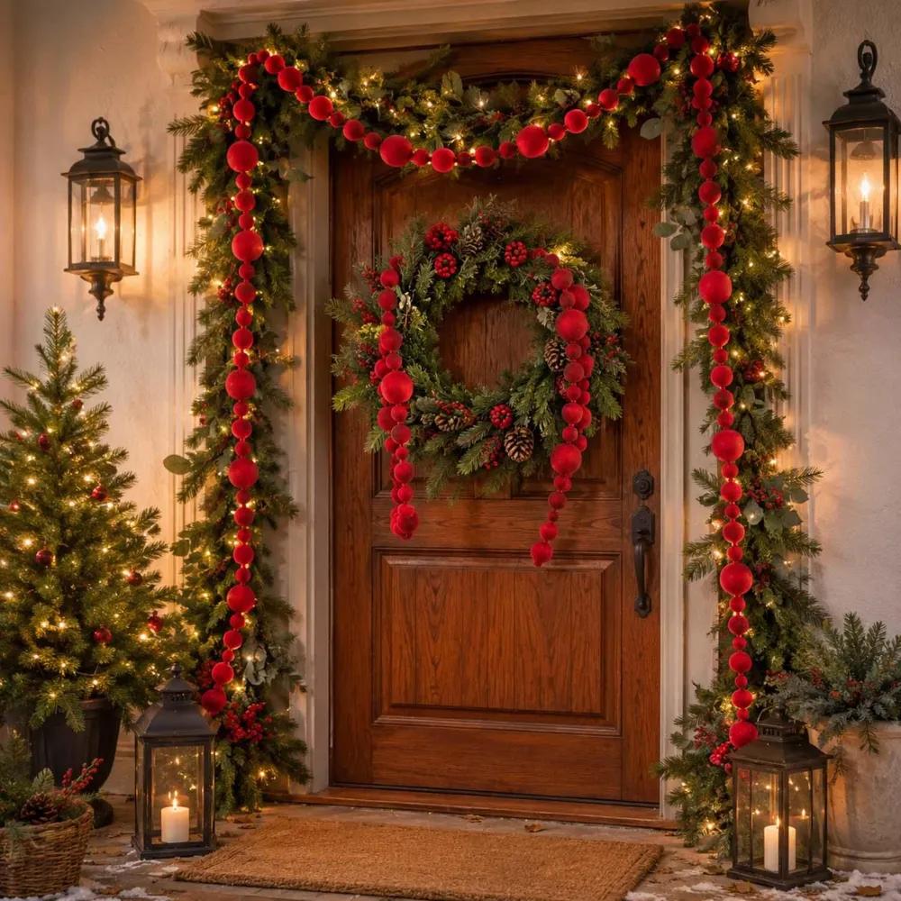 Christmas tree decorations 200 cm maroon ball