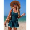 2026 New European and American One-piece Swimsuit Women's Solid Color Conservative Sports Bikini Swimsuit Spot