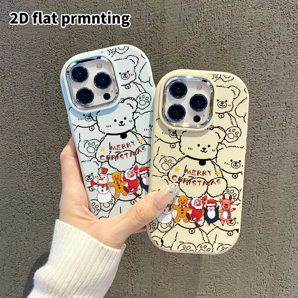 Phone case: 2D flat design suitable for iPhone 18 17 16 15 14 13 Pro protective case, couple style, Christmas theme, Christmas and Halloween gifts