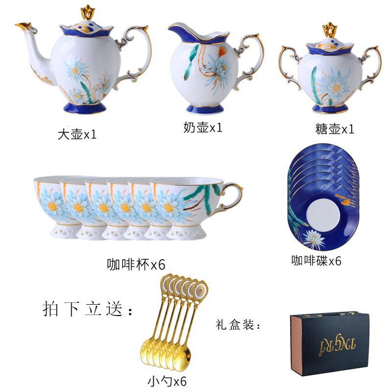 Coffee Cup Saucer Afternoon Tea Set Exquisite Bone China Water Set Light Luxury Flower Tea Cup Household Set With Tray