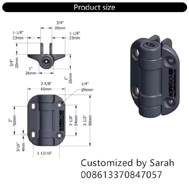 2Pcs Adjustable Tension Spring Hinges Compacts Size Heavy Duty Damping Hinge Gate Hardware For Furniture Cabinet