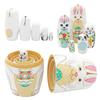 Easter Bunny Russian Nesting Dolls Russian Matryoshka Wood Stacking Nested Set Collectible Gifts Set for Adults Home Decor