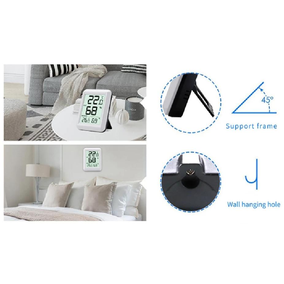 Termómetro Higrómetro Inalámbrico Habitación Bebé Pantalla LCD Digital Monitor de Temperatura y Humedad Estación Meteorológica Interior Exterior Sensor -40C