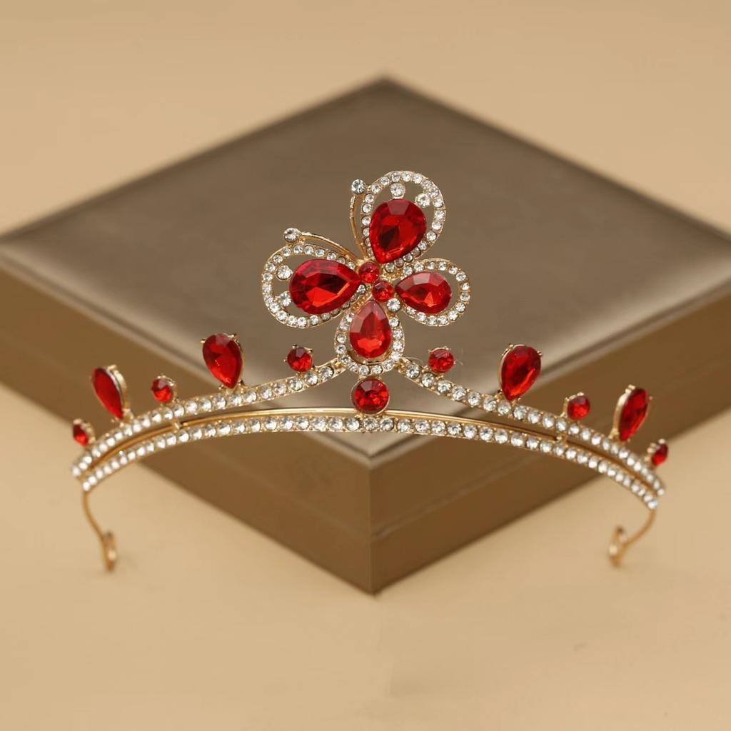 1pc Fashion Geometric Jewelry Hair Accessory With Crystal Flowers Sweet Romantic Suitable Banquets Parties Women'S Simple Crown