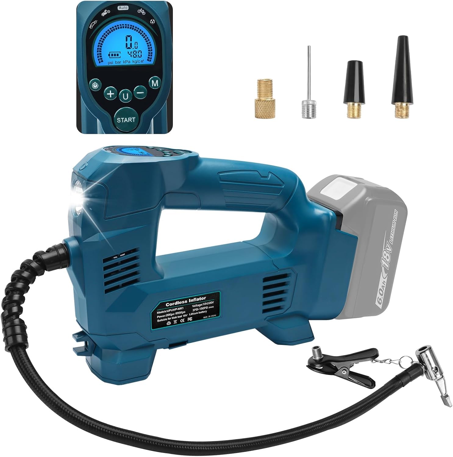 

Waitley Air Electric Air Pump for 160 1034 Makita for and Compatible with and American Fast LED LCD Digital Four Stable Mobile Air Pump Unit Sold